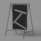 Blank black billboard mockup with geometric design isolated on grey background perfect for graphic designers digital assets print design advertising branding.