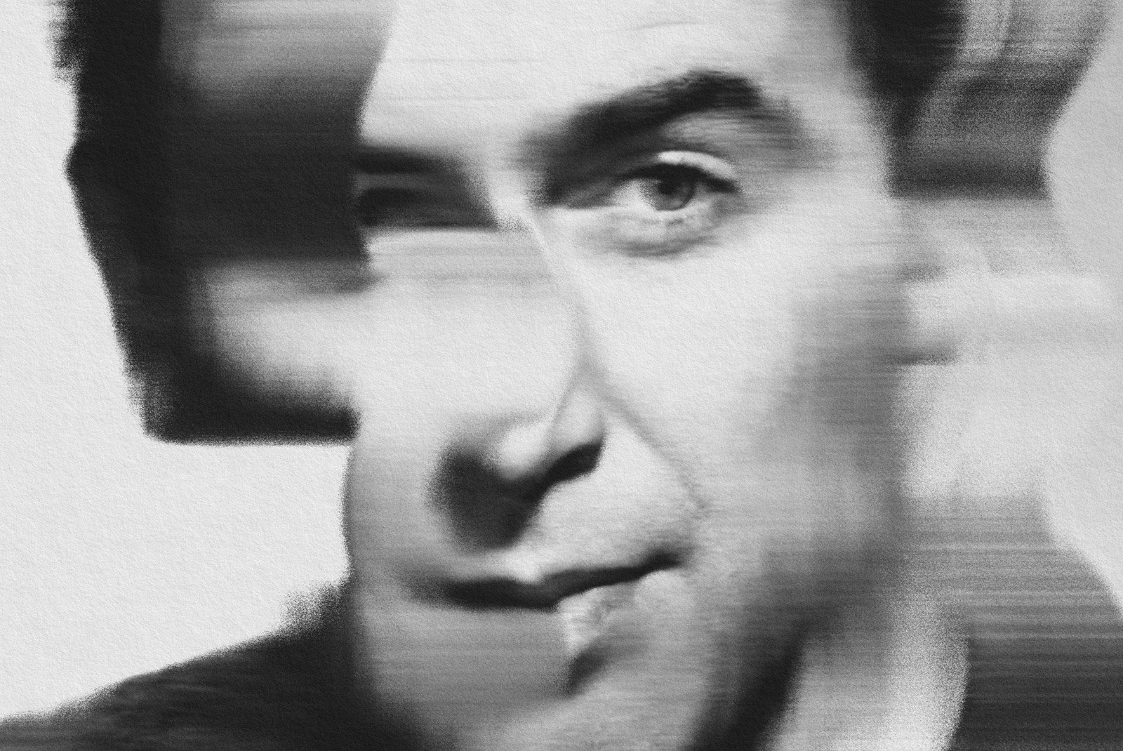 Blurred black and white photo effect showing a distorted face perfect for Photoshop effects category ideal for graphic designers seeking unique digital assets