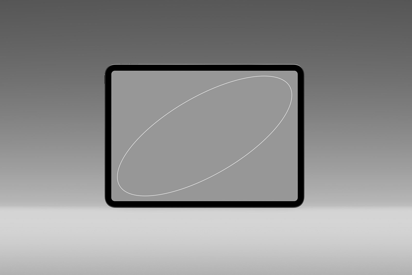 Tablet mockup isolated on gradient background ideal for tech mockups graphic designers digital assets blank screen black border sleek modern design editable
