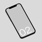 Isometric smartphone mockup isolated on light background number 02 on the screen ideal for tech mockups graphic designers digital assets PSD download