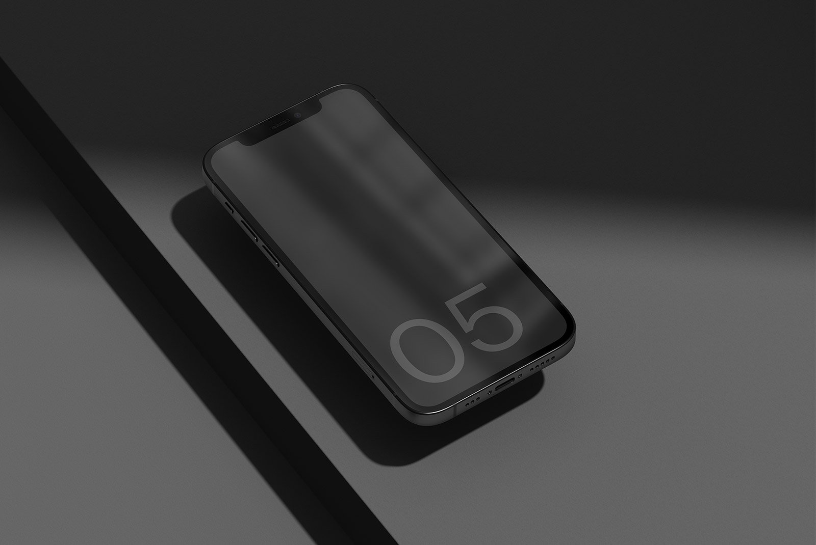 Black smartphone tech mockup with minimalistic design on a dark background suitable for graphic designers showcasing in-store digital assets tech mockups SEO.