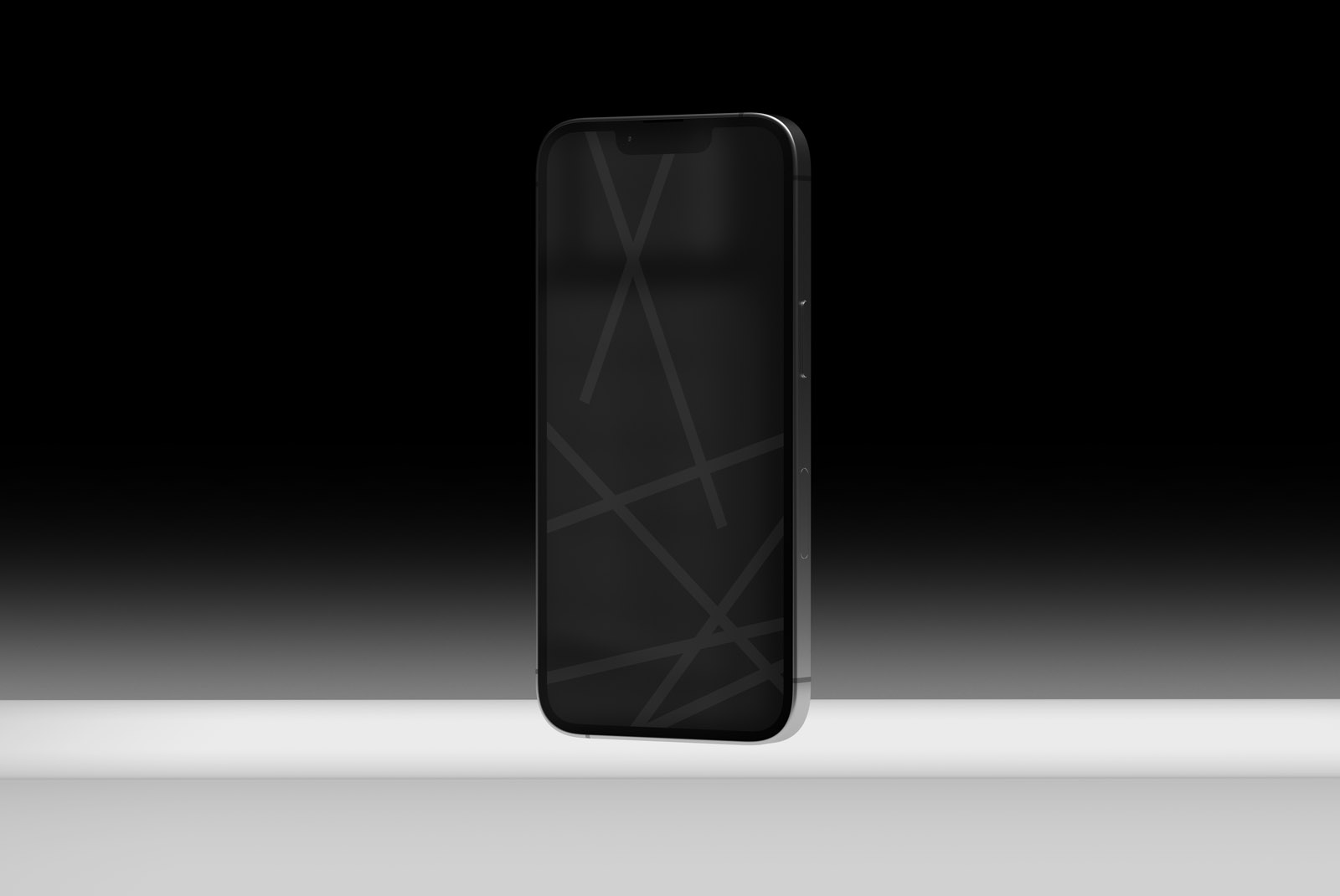 Minimalist black smartphone mockup on a gradient background perfect for graphic designers looking for tech mockups digital assets for display or presentations