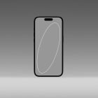 Smartphone screen PSD mockup with a sleek black frame and blank display on a gray background. Ideal for showcasing mobile app interfaces and tech designs.
