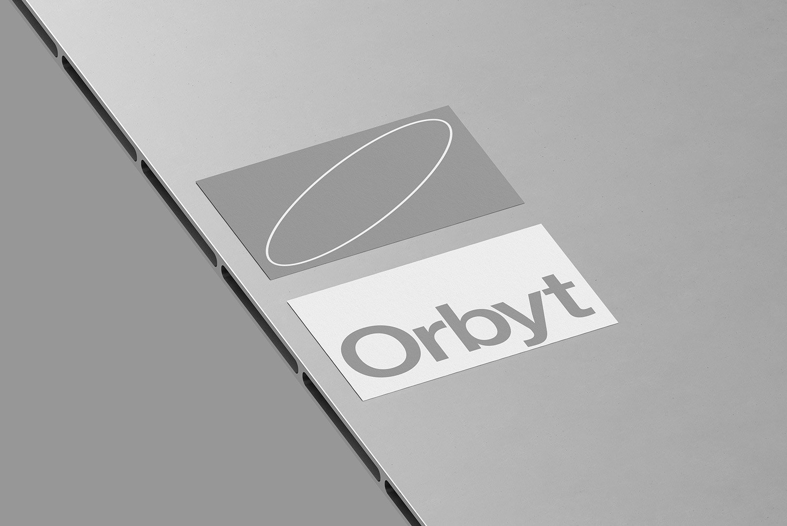 Business card mockup for print graphic designers featuring two cards on a gray metal surface Top view Print mockups clean design professional corporate branding