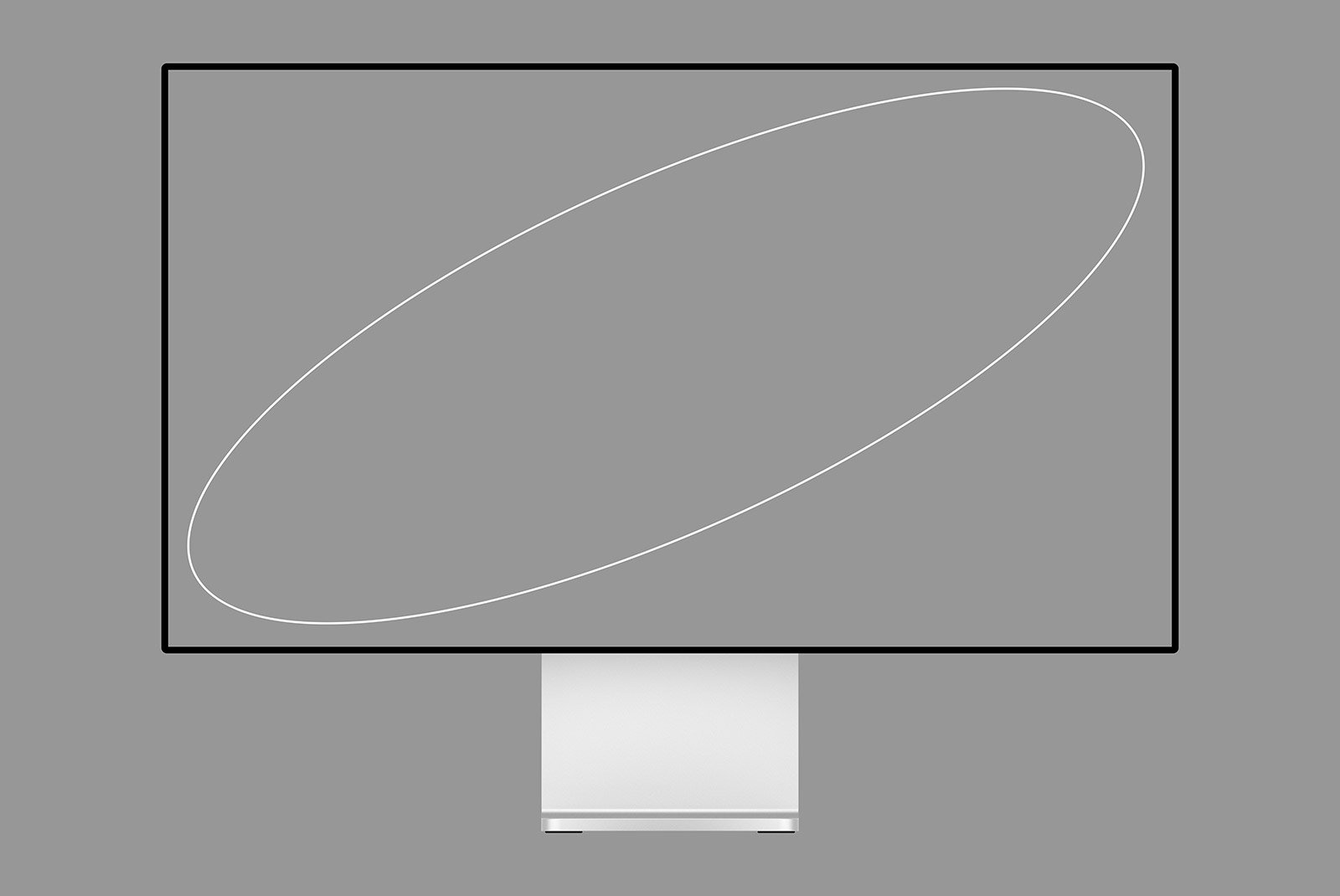 Flat design of a tech mockup featuring a desktop monitor on a gray background. Ideal for showcasing digital and graphic design projects for designers.