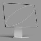 Tech mockup of minimalist monitor screen on a sleek stand for graphic designers. Ideal for showcasing digital designs and user interfaces.