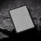 Digital tablet mockup on rocky surface ideal for tech mockups showcasing apps websites UI design important for graphic designers and digital asset stores