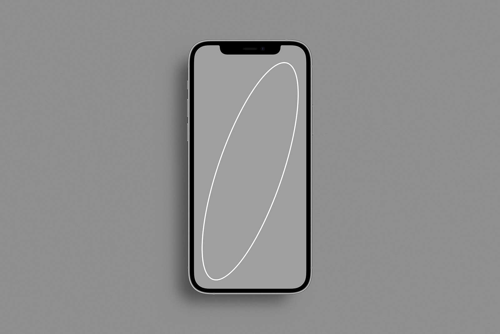 Smartphone mockup on a gray background suitable for app design showcase tech mockups web design presentations and user interface prototyping