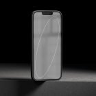 Smartphone tech mockup featuring a modern design on a dark background with minimalistic line art on its screen. Ideal for showcasing app graphics.