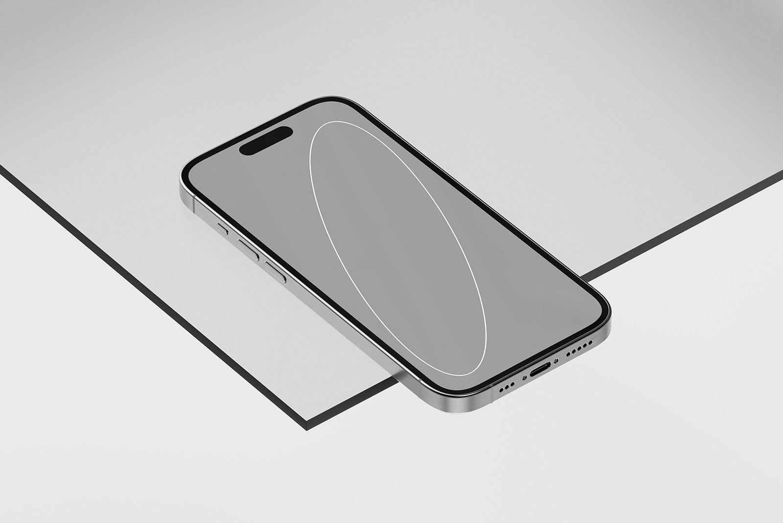 Smartphone mockup for tech mockups category showing a modern mobile device with a blank screen perfect for graphic designers looking to showcase app designs.