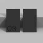 Minimalist black business card mockup with number 03 for graphic designers showcasing print designs. Ideal for digital assets store Print mockups effective SEO