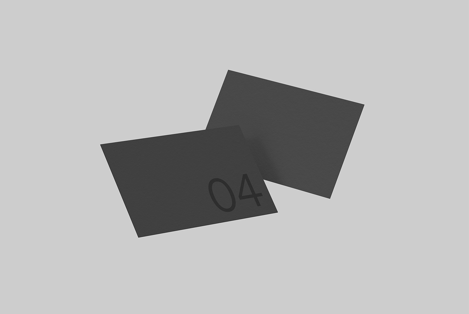 Minimalist business card print mockup with a gray background perfect for branding and showcasing design templates ideal for graphic designers and marketers.