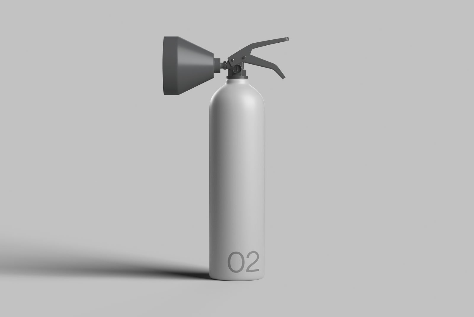 Minimalist spray bottle packaging mockup in grayscale suitable for product presentation and branding design for graphic designers and packaging mockups