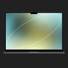 MacBook Pro mockup with gradient background and white oval shape for tech mockups graphic designs digital assets for designers ideal for presentations