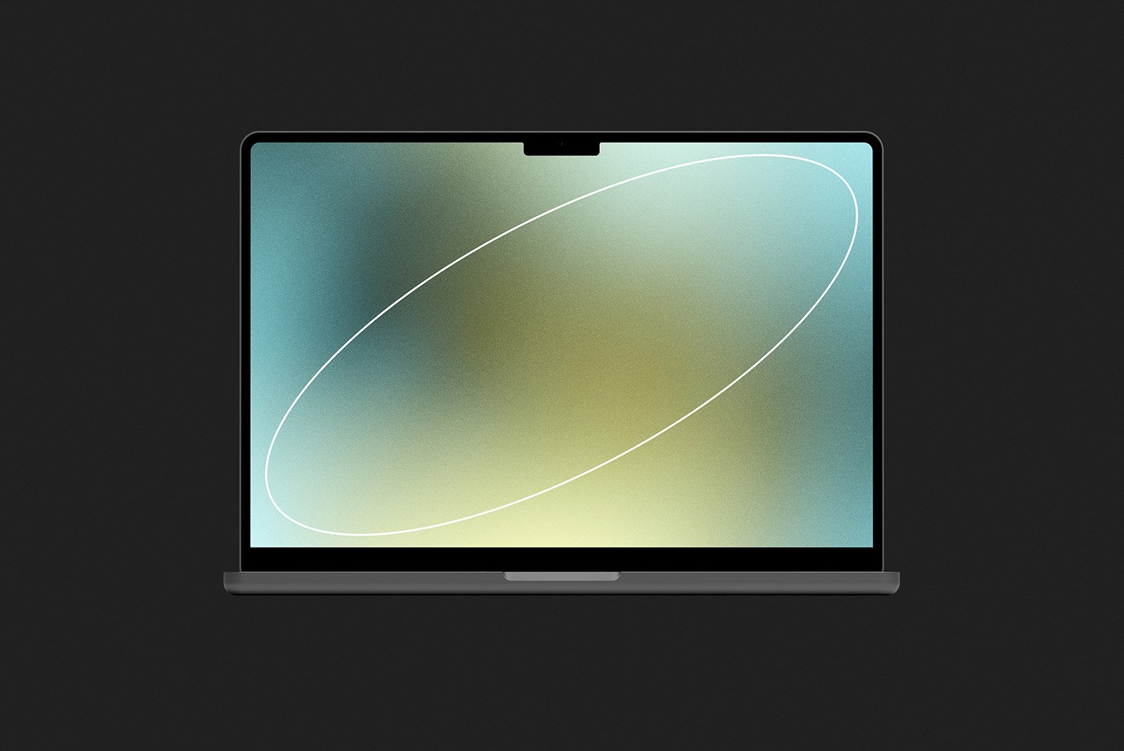 MacBook Pro mockup with gradient background and white oval shape for tech mockups graphic designs digital assets for designers ideal for presentations