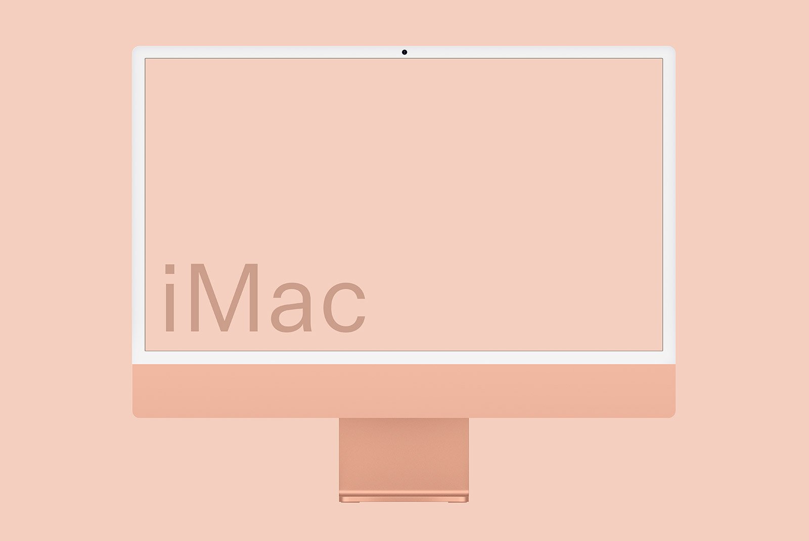 iMac display mockup with pink background suitable for tech mockups and graphic design assets ideal for use by graphic designers and digital artists