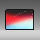 Tablet with colorful gradient screen displaying abstract design suitable for tech mockup. Perfect for showcasing apps and graphics for digital designers.