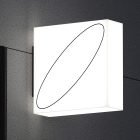 Minimalist square illuminated billboard mockup on modern textured wall showcasing a simple design ideal for graphic designers and advertising professionals.