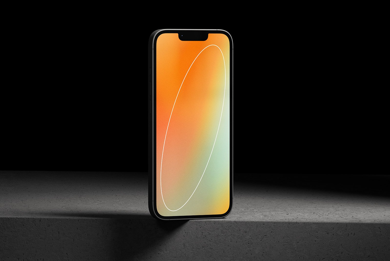 Tech mockup of a smartphone with a vibrant screen on a dark background Ideal for showcasing mobile app designs web graphics digital assets for graphic designers