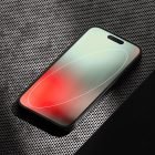 Smartphone on perforated metal background displaying abstract screen wallpaper tech mockup ideal for designers looking for mobile device presentation assets
