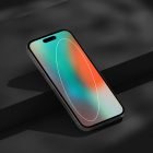 Smartphone tech mockup for graphic designers featuring a sleek mobile device with a colorful screen on a dark geometric background. Ideal for digital assets.