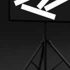 Billboard mockup for designers display on tripod with white rectangles on black background ideal for graphic design showcasing SEO-friendly assets.