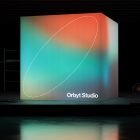 Colorful billboard mockup with gradient background and white text reading Orbyt Studio, ideal for graphic designers seeking vibrant digital assets for tech mockups.