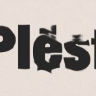 Distorted text effect with black letters on light background ideal for graphic designers Photoshop effects typography digital assets creative design resources