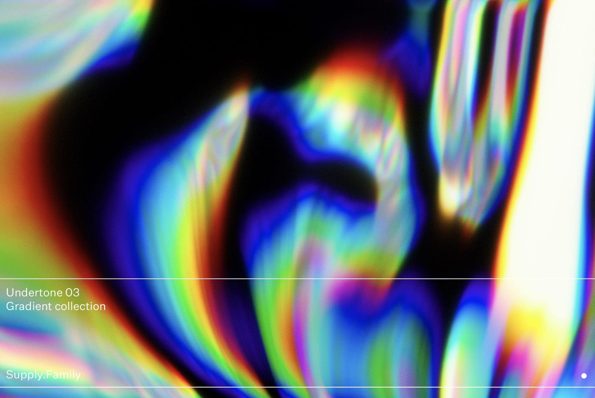 Abstract gradient design featuring vibrant, multicolored waves on a black background. Suitable for graphic designers, digital assets, Photoshop effects.