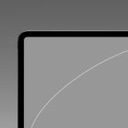 Partial view of tablet screen with sleek, black border, minimalist grey background, ideal for tech mockups, user interface design, or digital presentation themes.