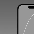 iPhone screen closeup tech mockup for graphic designers with gray gradient background perfect for presenting app designs or screen content in portfolios