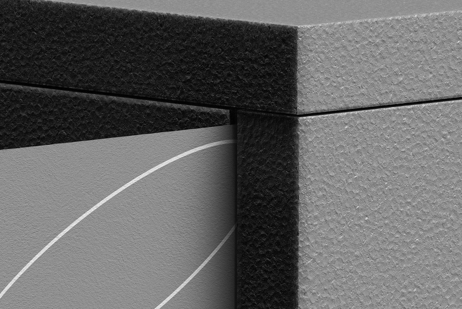 Close-up of minimalist packaging mockup with textured surface and minimal design for graphic design projects. Ideal for package mockup and branding.