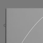 Gray brochure mockup with a minimalist design and a white arc line on the cover. Ideal for print mockups and graphic designers seeking modern presentation templates.