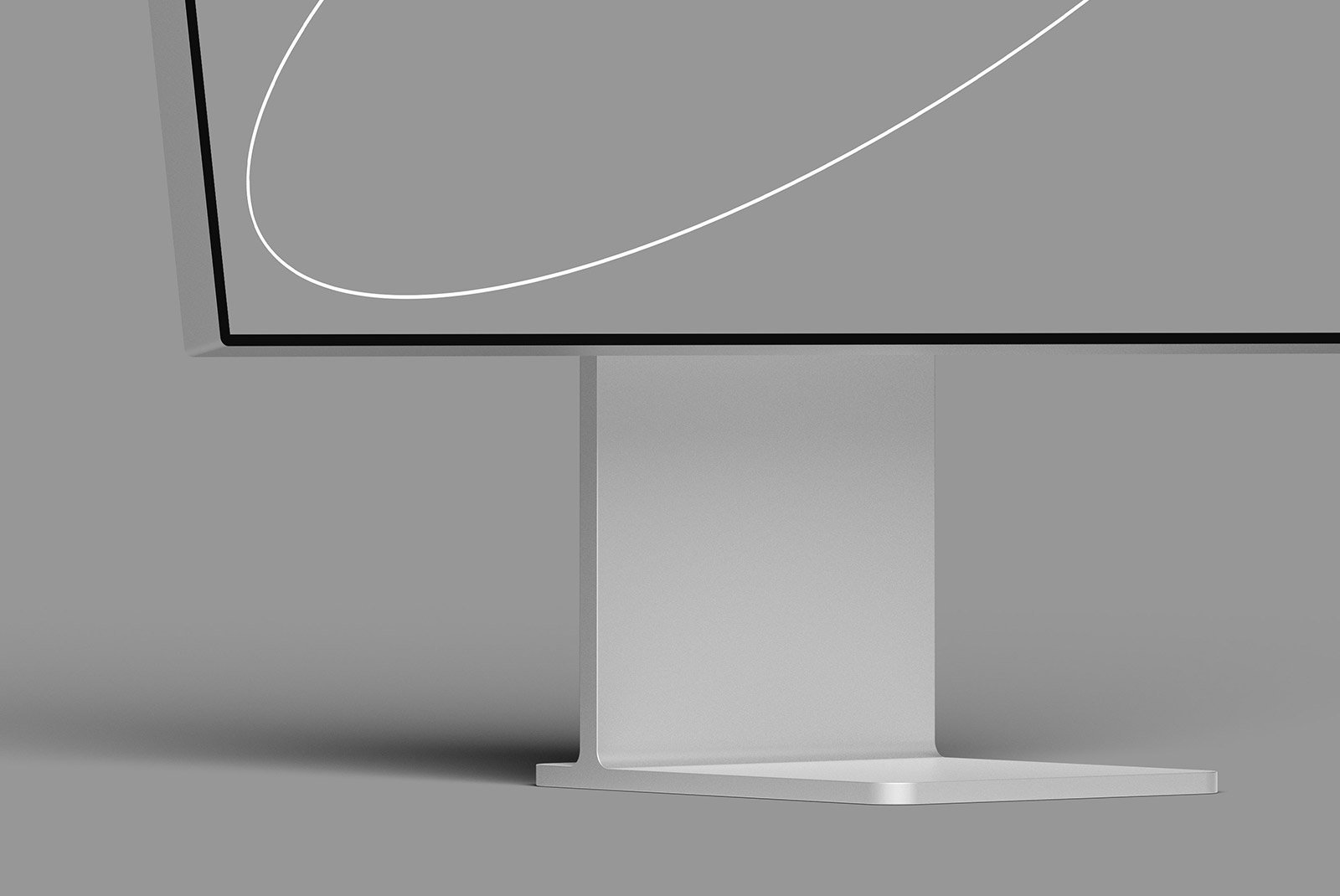 Minimalist computer monitor mockup for tech and graphic design presentations showcasing sleek design and modern aesthetics for digital designers in tech mockups.