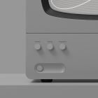 Dark grey radio mockup with volume tuning frequency dials for graphic designers. Editable tech mockup for digital assets store. High-quality design resource