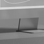 Tech mockup of a modern computer monitor on a gray stand ideal for graphic designers. Perfect for showcasing website designs or digital artwork.