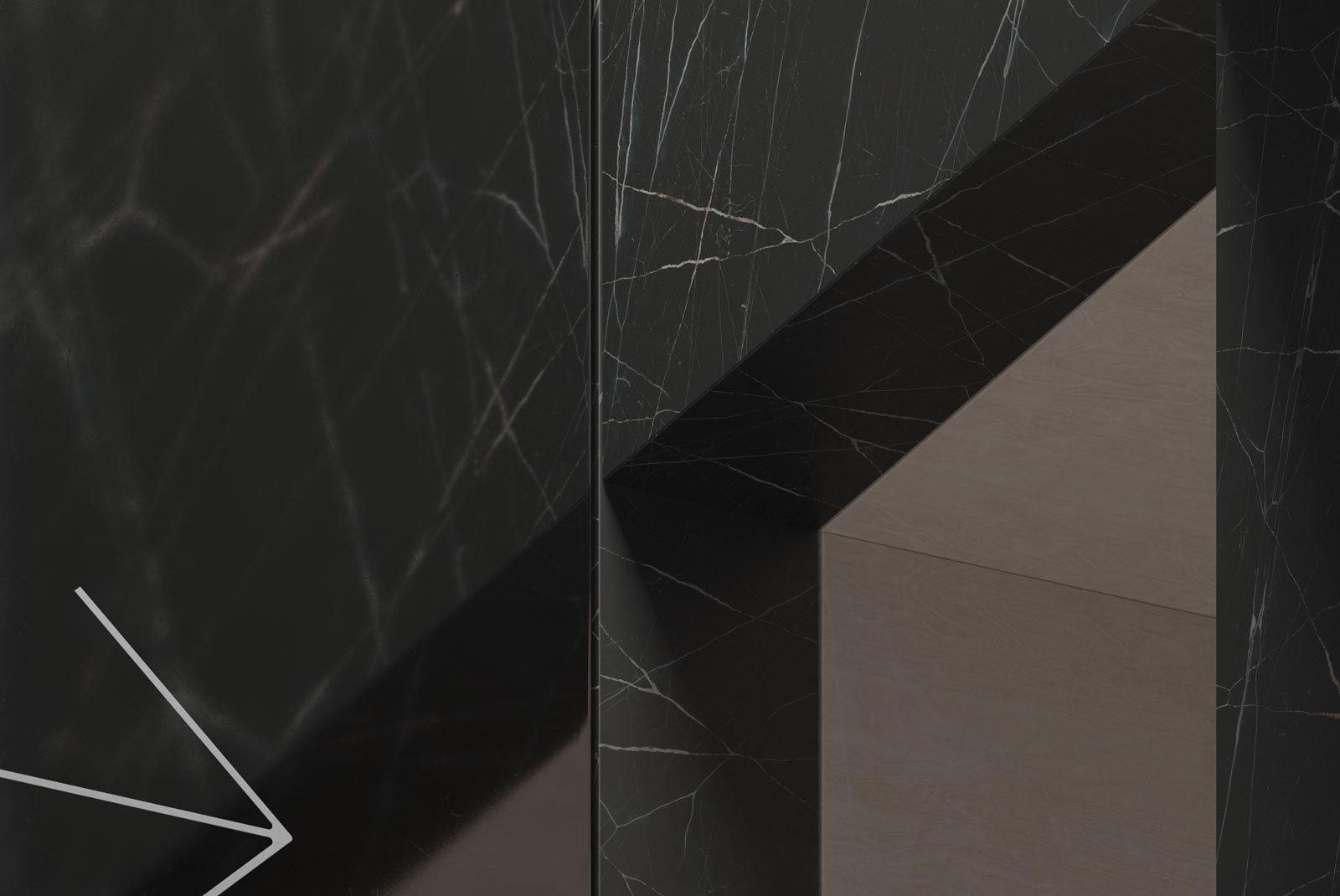 Black marble geometric design with subtle white veining suitable for packaging mockups or print mockups ideal for graphic designers seeking elegant assets.