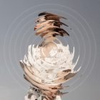 Graphic design asset showing a distorted portrait effect using circular glass textures. Suitable for digital art, photo effects, and Photoshop edits.