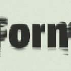 Blur Photoshop effect on bold text Form with grainy textured background perfect for graphic designers creating unique typography and visual effects.