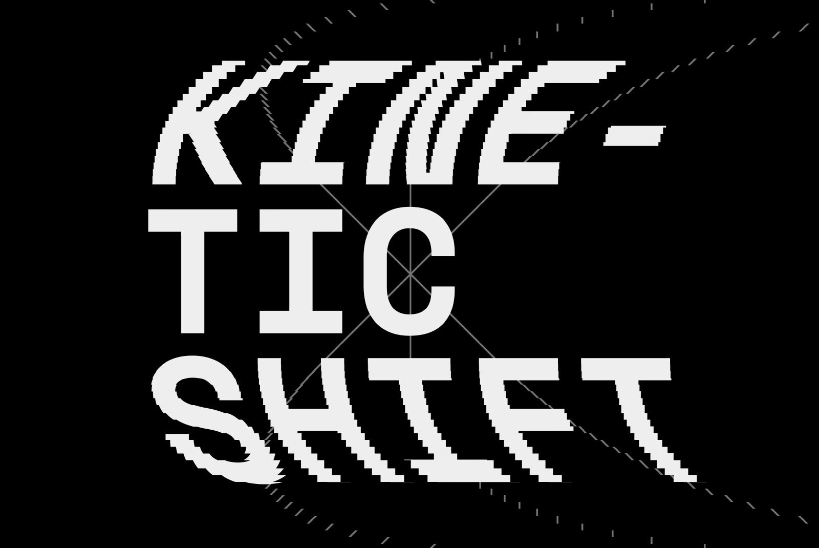 Kinetic Shift text effect showcasing motion in black and white. Ideal for graphic designers. Keywords: Print mockups, Tech mockups, Photoshop effects, Graphics.
