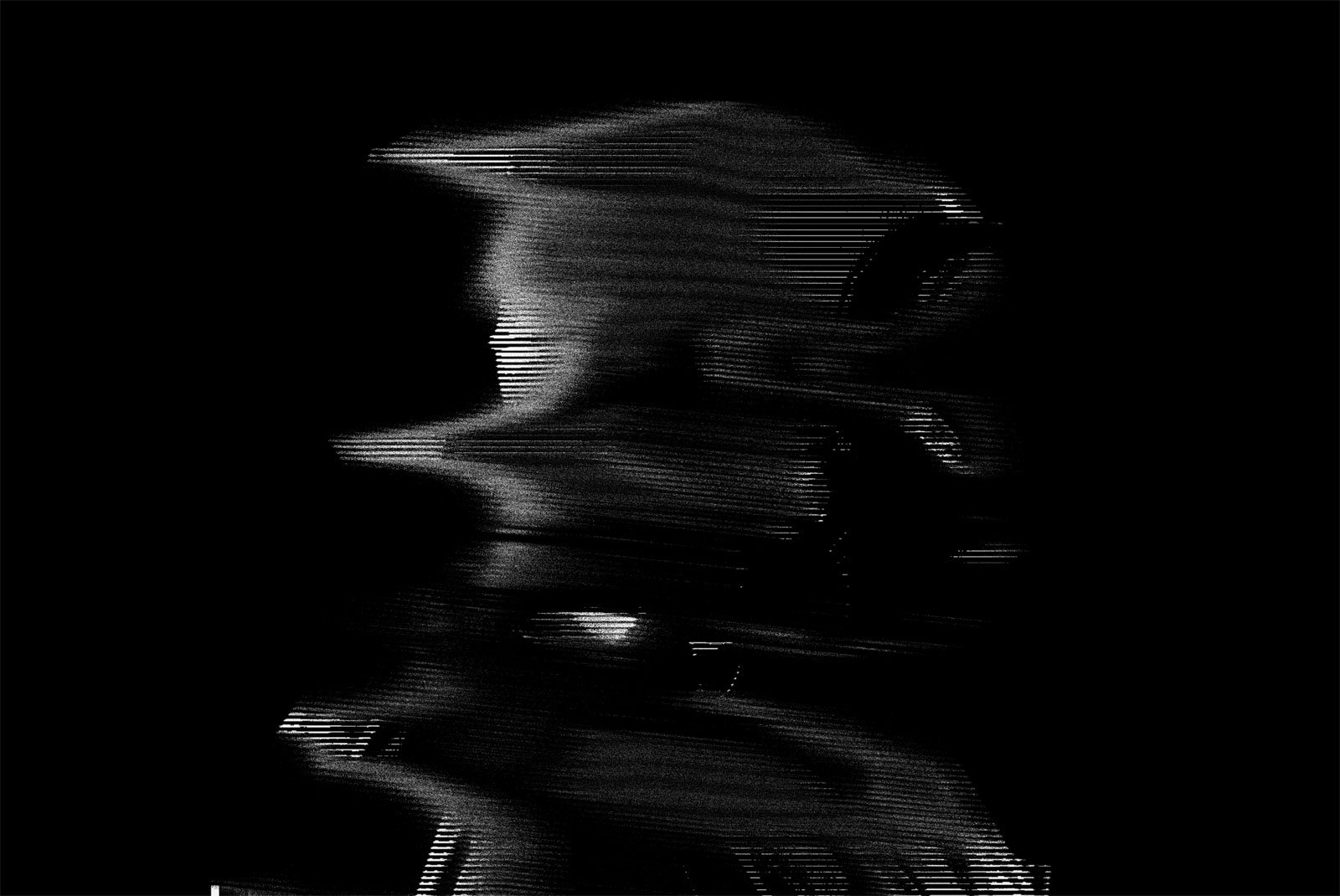 Digital glitch effect black and white image abstraction suitable for graphic designers Photoshop effects motion blur texture digital art asset