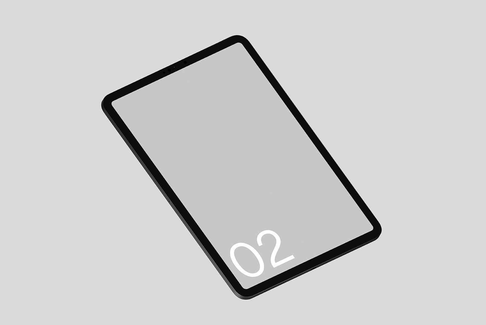 Isometric tablet tech mockup on gray background ideal for app display or UX UI design presentations digital asset for graphic designers SEO keywords