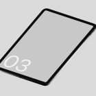 Tablet mockup with blank screen on gray background. Use for digital tech mockups and graphic design projects. Ideal for showcasing app UI/UX designs.