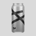 Minimalist aluminum can with a geometric black design on a light gray background. Ideal for packaging mockups, graphic design, and branding projects for designers.