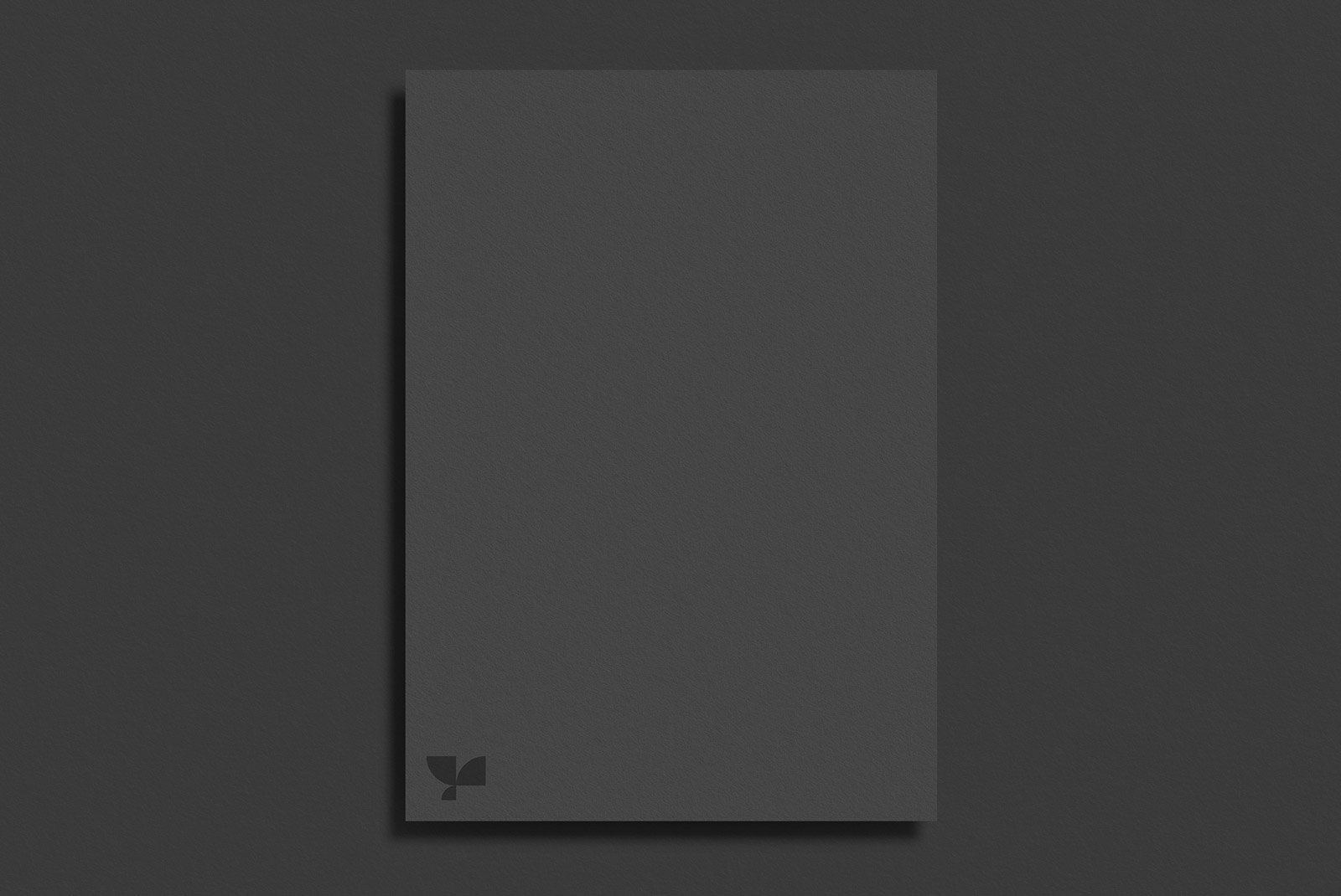 Dark card print mockup on a dark background with shadow effect suitable for showcasing branding designs print mockups graphic assets for graphic designers