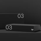 Black packaging mockups with bold numbers 03 for graphic designers. Minimalist design on dark background, ideal for packaging mockups SEO keywords included