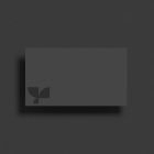 Dark business card print mockup featuring a minimalistic design with a subtle logo in the corner showcasing shadow effects ideal for graphic designers.