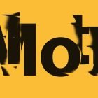 Abstract distortion effect design with bold typography on a yellow background ideal for graphics print mockups and digital effects download for graphic designers