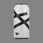 Minimalist black and white beverage can mockup on grey background perfect for packaging designers illustration branding minimal mockup high-quality asset.