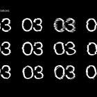 Twelve variations of the number three in distorted styles on a black background suitable for graphic design, digital assets, graphic effects, and Photoshop effects.